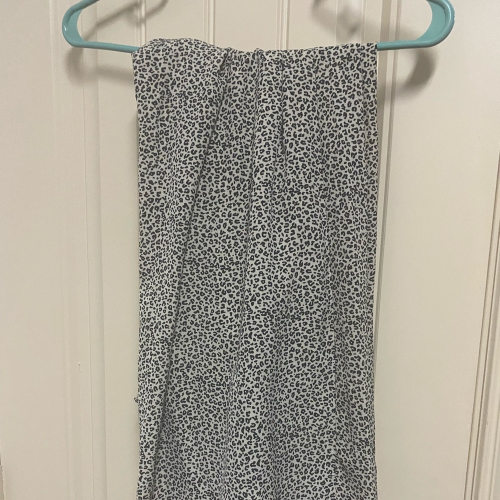 2 piece animal print off the shoulder pant set